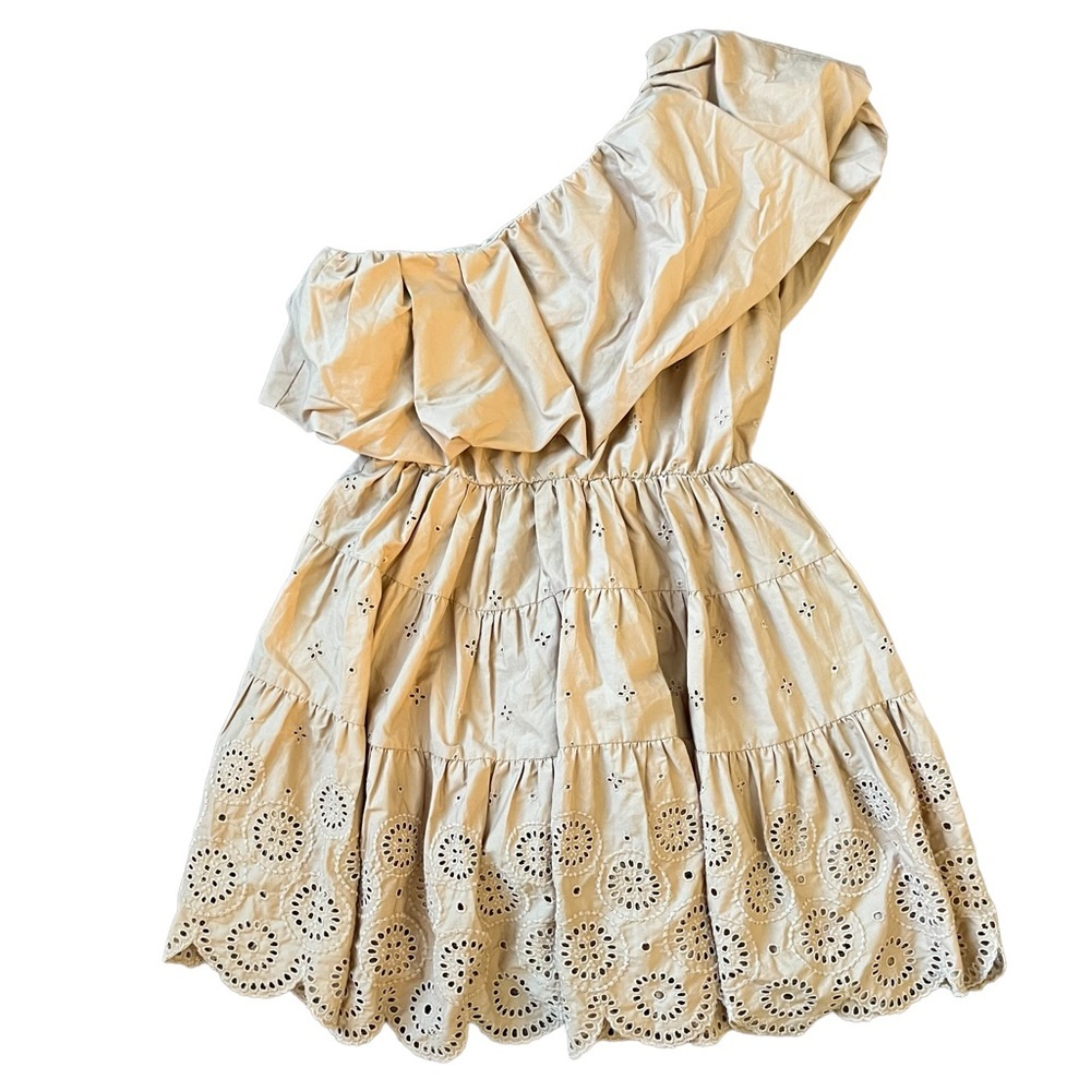 Abercrombie & Fitch Cream One Shoulder Dress